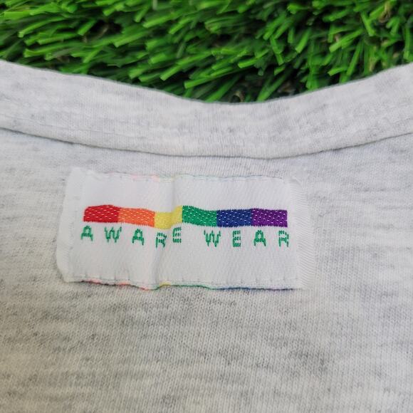Vintage 90s Rainbow Workout Tank-Top M/L 21x26 - Picture 4 of 13